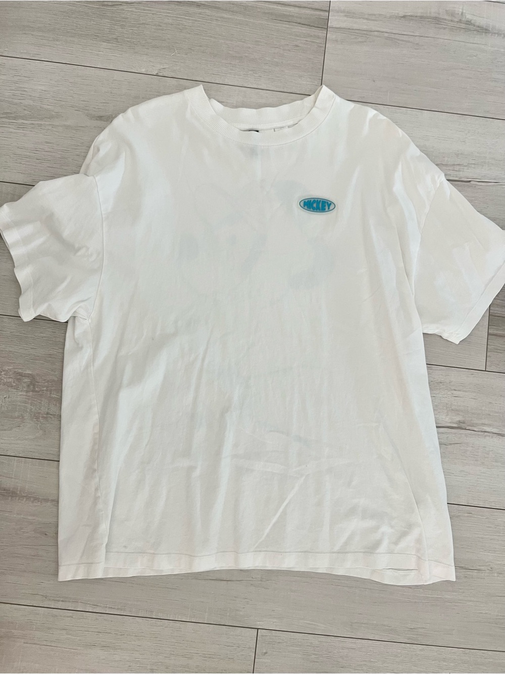 Mickey Mouse Disney Rubber Label Divided H&M Hipster Shirt Fits Like Sz S